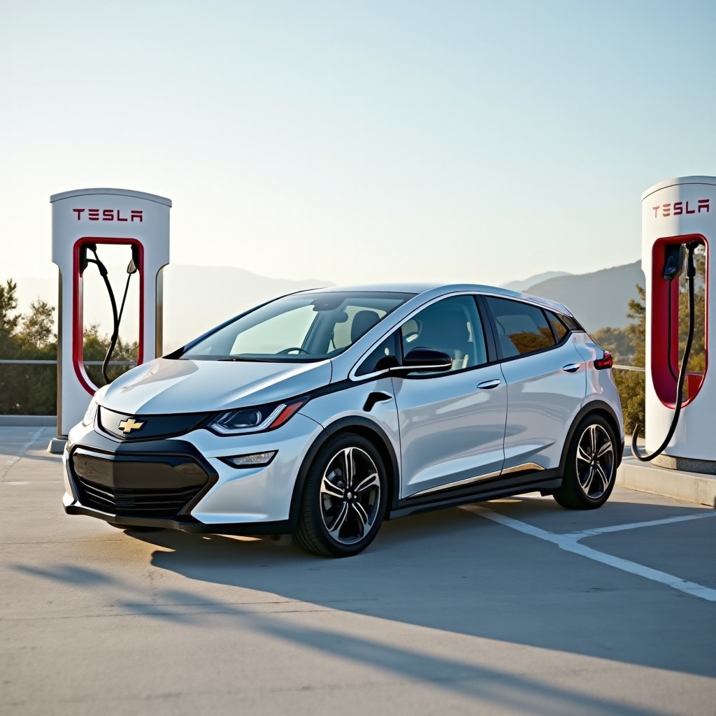 ¿puede el chevy bolt usar el supercargador de tesla?