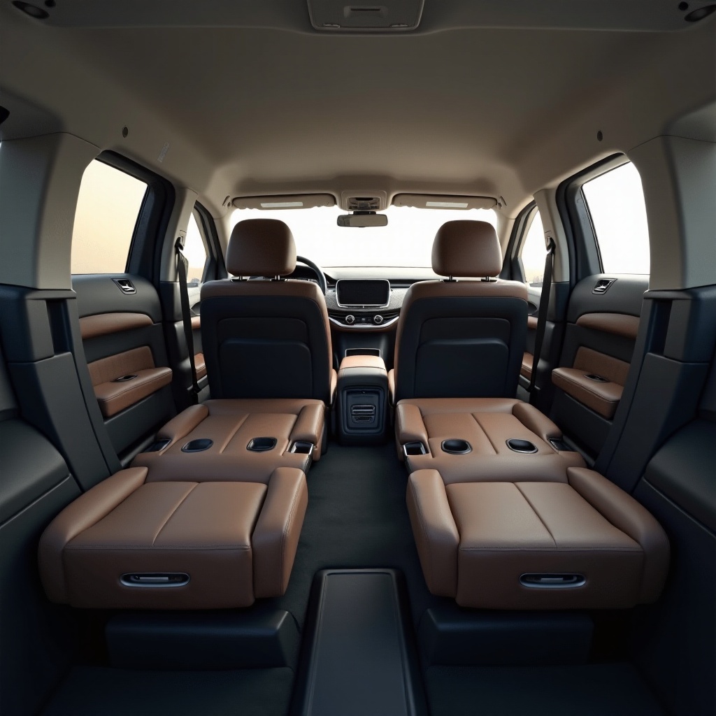 r1s interieur met neergeklapte stoelen