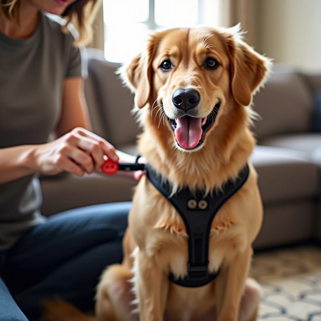 como colocar um arnês para cães Kong
